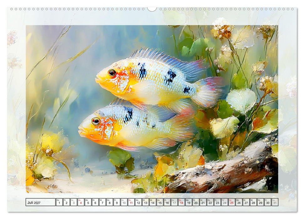 Aquariumfische. Farbenpracht im Süßwasserbecken (CALVENDO Premium Wandkalender 2027)