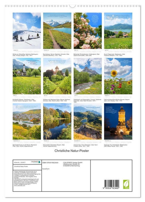Christliche Natur-Poster (CALVENDO Premium Wandkalender 2027)