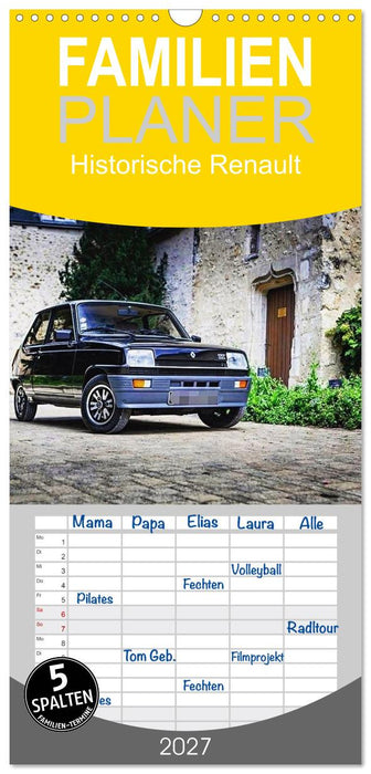 Historische Renault (CALVENDO Familienplaner 2027)