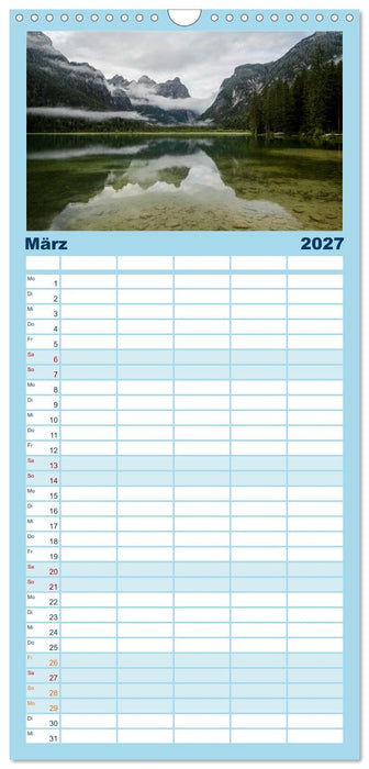 Magie der Bergseen – Spiegelungen im Licht der Berge (CALVENDO Familienplaner 2027)