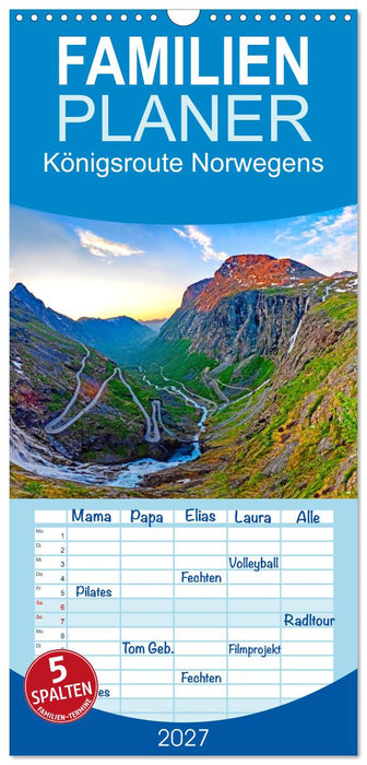 Königsroute Norwegens (CALVENDO Familienplaner 2027)