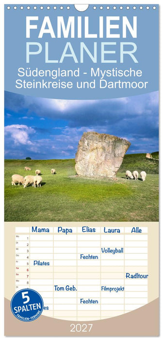 Südengland - Mystische Steinkreise und Dartmoor (CALVENDO Familienplaner 2027)