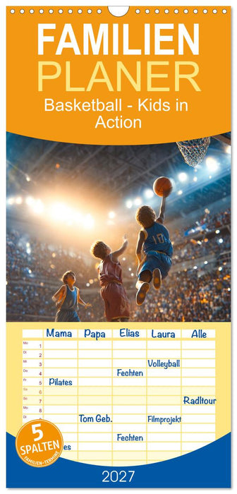 Basketball - Kids in Action (CALVENDO Familienplaner 2027)