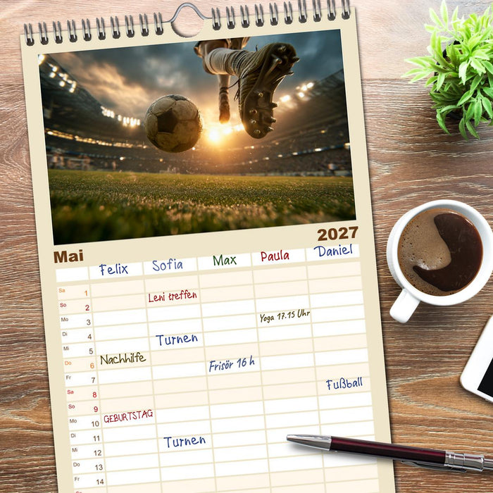 Fußball Kalender - Das Spiel unseres Lebens (CALVENDO Familienplaner 2027)