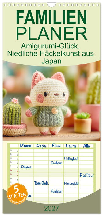 Amigurumi-Glück. Niedliche Häckelkunst aus Japan (CALVENDO Familienplaner 2027)