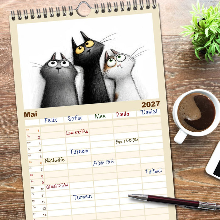 Gute Laune Katzen (CALVENDO Familienplaner 2027)