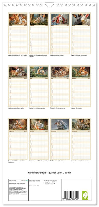 Kaninchenportraits – Szenen voller Charme (CALVENDO Familienplaner 2027)