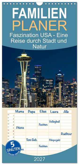 Faszination USA - Eine Reise durch Stadt und Natur (CALVENDO Familienplaner 2027)