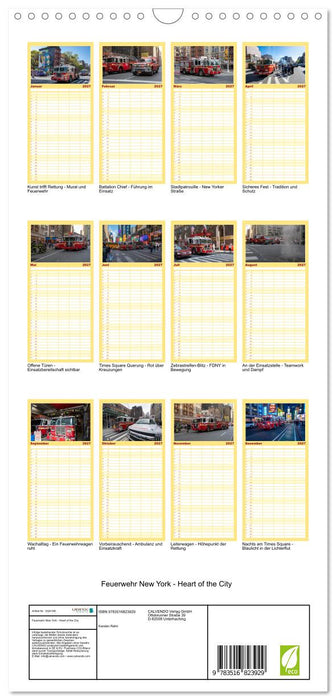 Feuerwehr New York - Heart of the City (CALVENDO Familienplaner 2027)