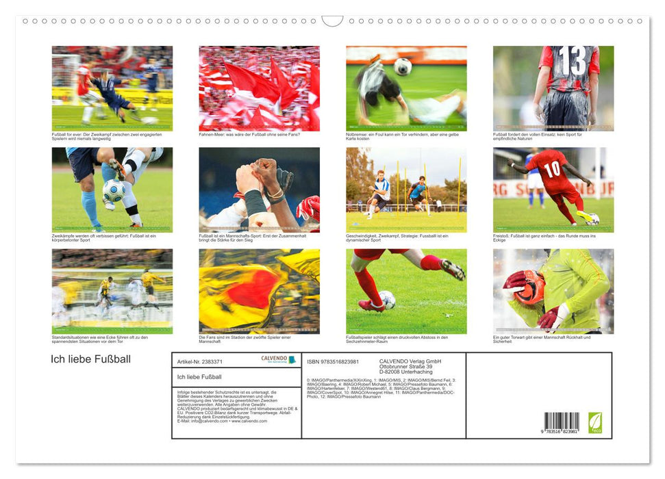 Ich liebe Fußball (CALVENDO Wandkalender 2027)