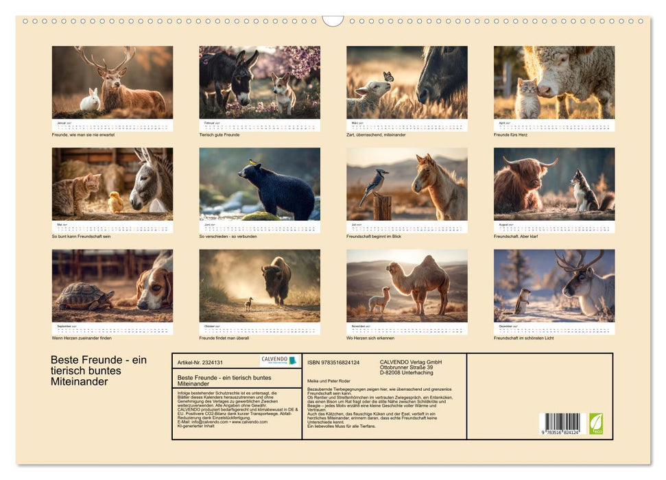 Beste Freunde - ein tierisch buntes Miteinander (CALVENDO Wandkalender 2027)