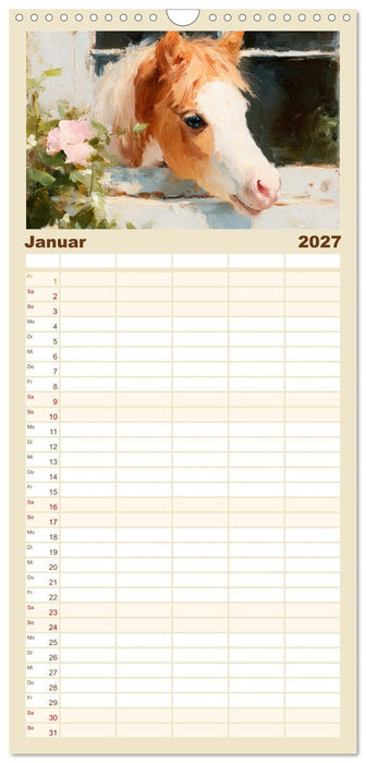Zauberhafte Ponys. Kleine Pferdchen in lieblicher Öloptik (CALVENDO Familienplaner 2027)