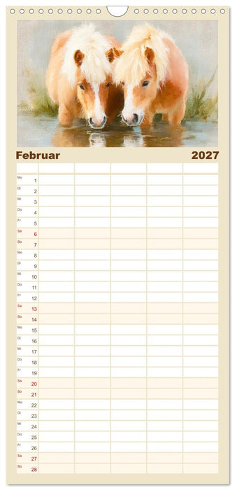 Zauberhafte Ponys. Kleine Pferdchen in lieblicher Öloptik (CALVENDO Familienplaner 2027)