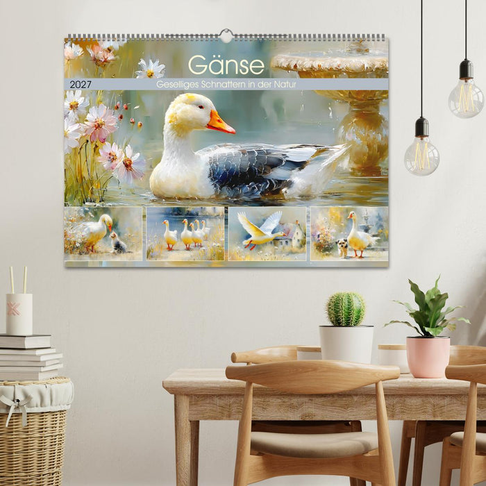 Gänse. Geselliges Schnattern in der Natur (CALVENDO Wandkalender 2027)