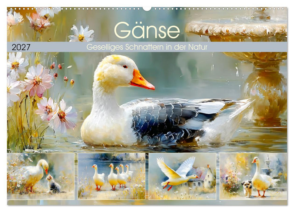 Gänse. Geselliges Schnattern in der Natur (CALVENDO Wandkalender 2027)