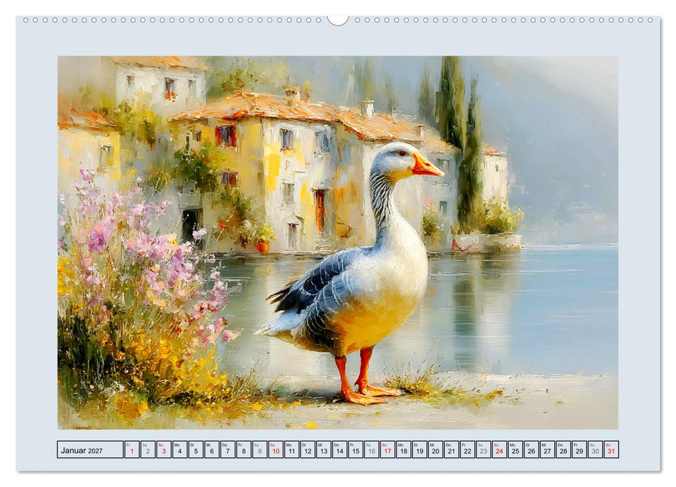 Gänse. Geselliges Schnattern in der Natur (CALVENDO Wandkalender 2027)