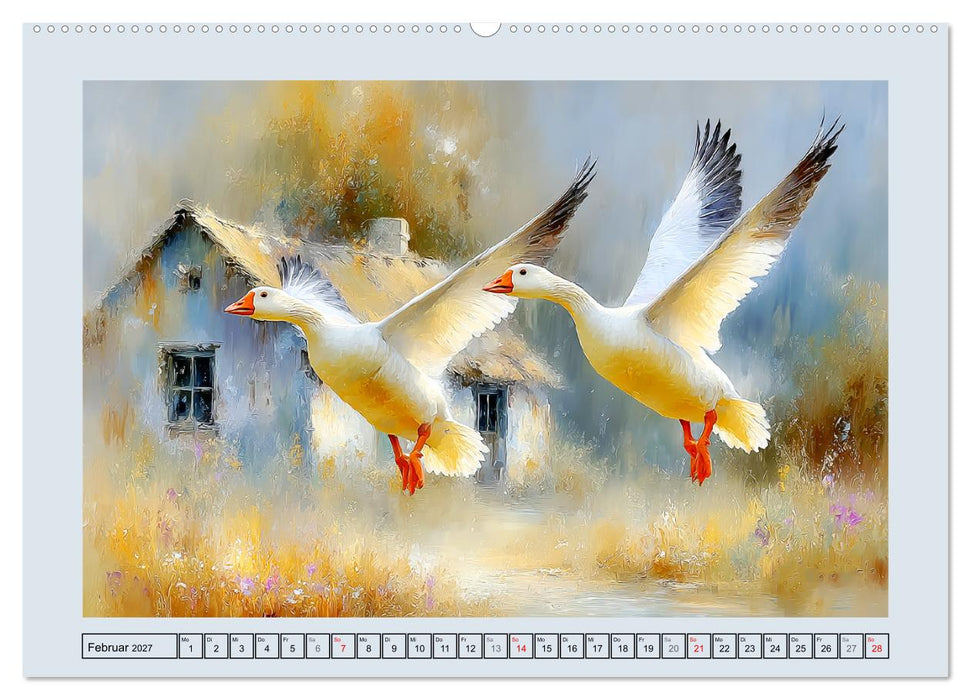 Gänse. Geselliges Schnattern in der Natur (CALVENDO Wandkalender 2027)