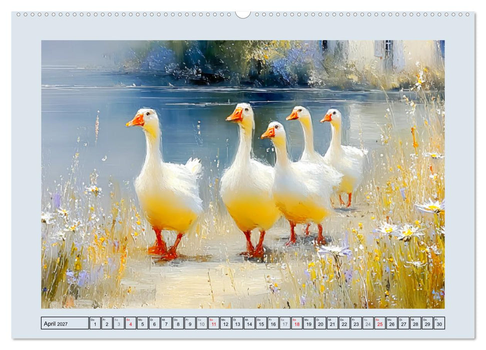 Gänse. Geselliges Schnattern in der Natur (CALVENDO Wandkalender 2027)