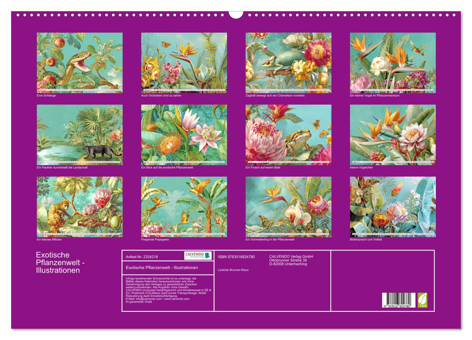 Exotische Pflanzenwelt - Illustrationen (CALVENDO Wandkalender 2027)