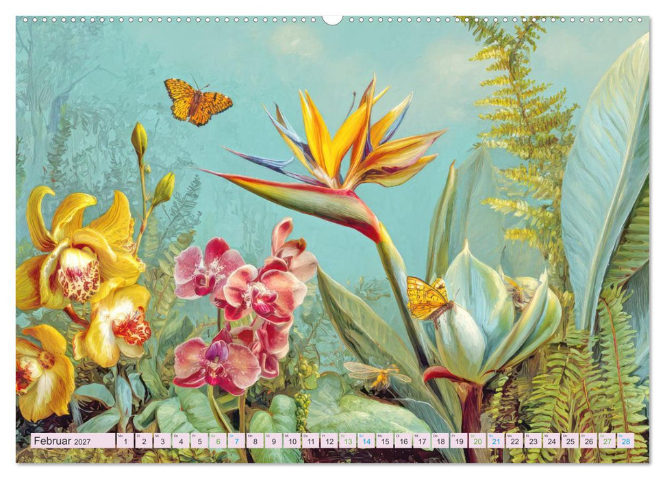Exotische Pflanzenwelt - Illustrationen (CALVENDO Wandkalender 2027)