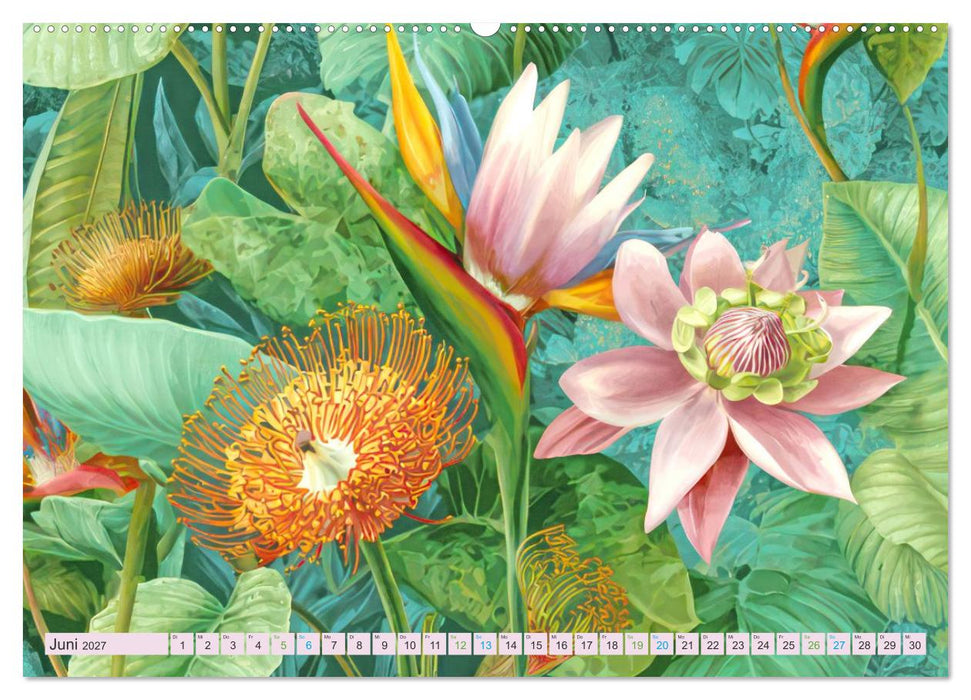 Exotische Pflanzenwelt - Illustrationen (CALVENDO Wandkalender 2027)