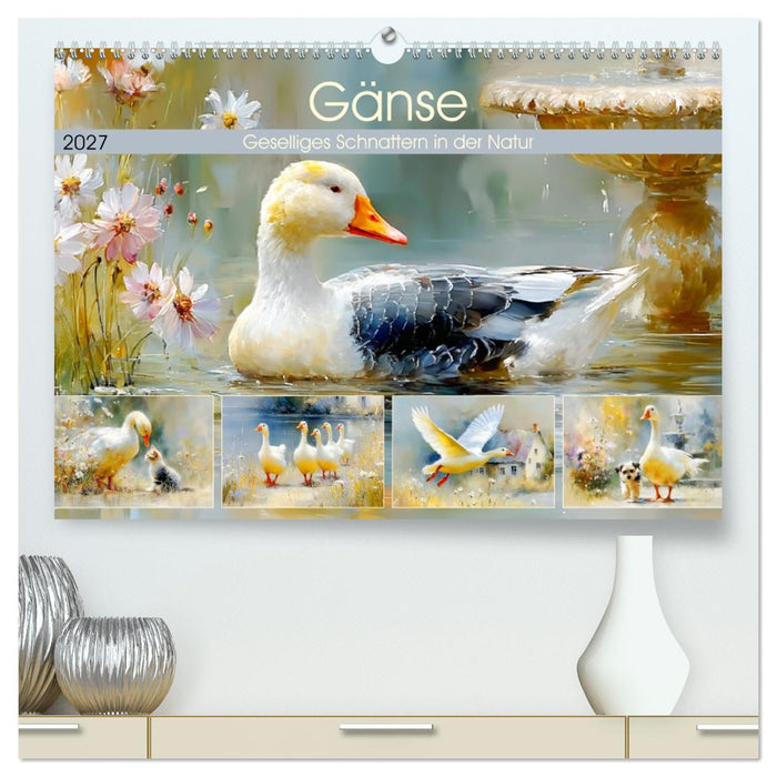 Gänse. Geselliges Schnattern in der Natur (CALVENDO Premium Wandkalender 2027)