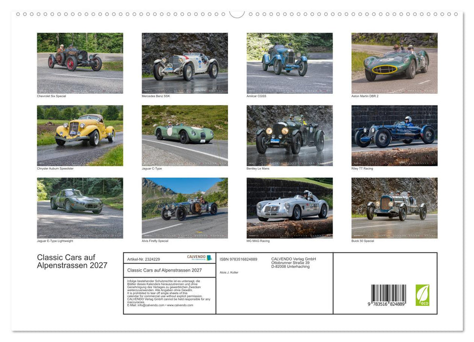 Classic Cars auf Alpenstrassen 2027 (CALVENDO Premium Wandkalender 2027)