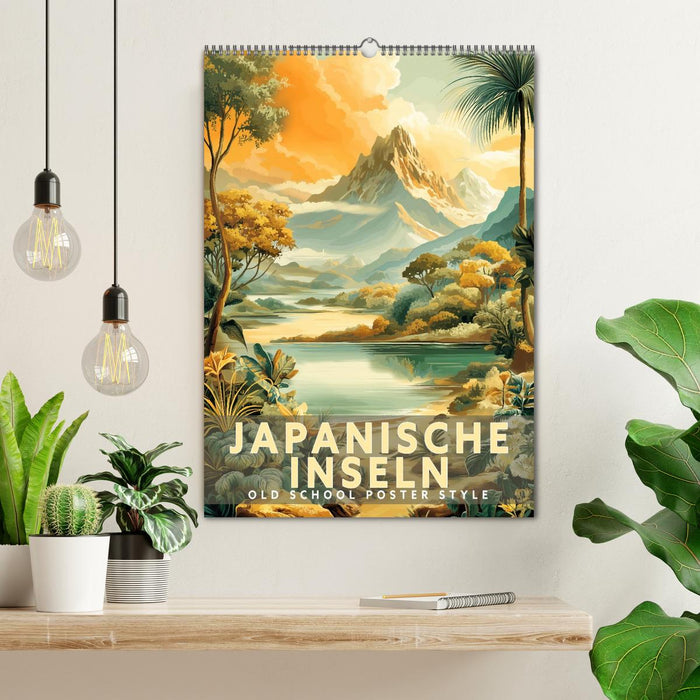 Japanische Inseln - Old School Poster Style (CALVENDO Wandkalender 2027)