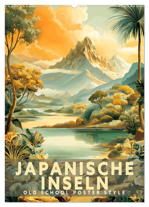 Japanische Inseln - Old School Poster Style (CALVENDO Wandkalender 2027)