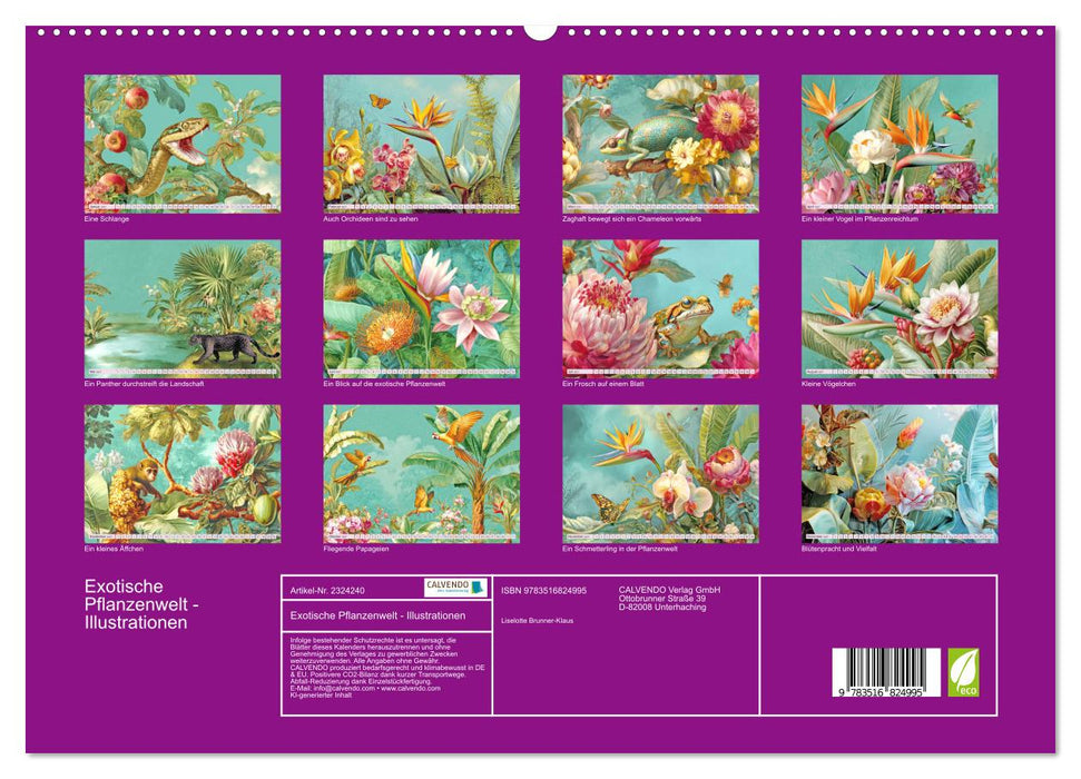 Exotische Pflanzenwelt - Illustrationen (CALVENDO Premium Wandkalender 2027)