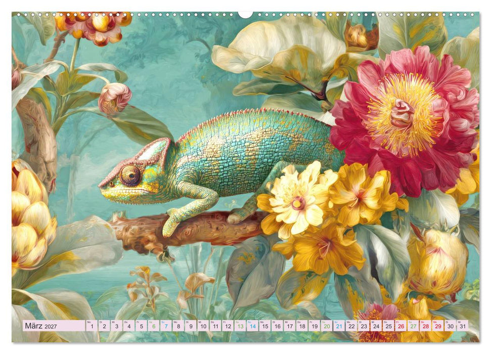 Exotische Pflanzenwelt - Illustrationen (CALVENDO Premium Wandkalender 2027)