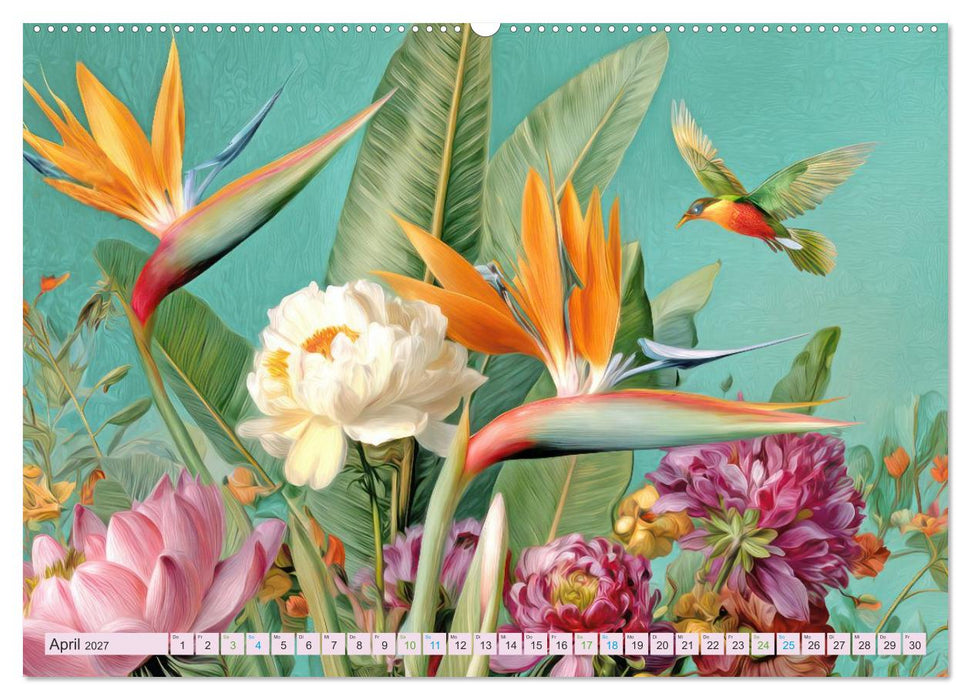 Exotische Pflanzenwelt - Illustrationen (CALVENDO Premium Wandkalender 2027)