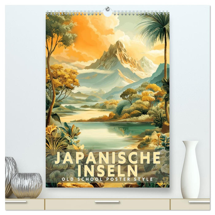 Japanische Inseln - Old School Poster Style (CALVENDO Premium Wandkalender 2027)