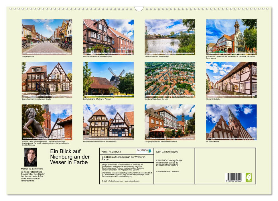 Ein Blick auf Nienburg an der Weser in Farbe (CALVENDO Wandkalender 2027)