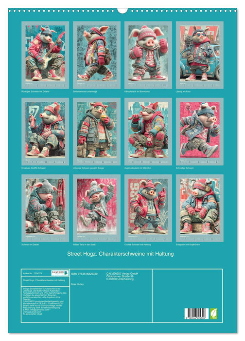 Street Hogz. Charakterschweine mit Haltung (CALVENDO Wandkalender 2027)