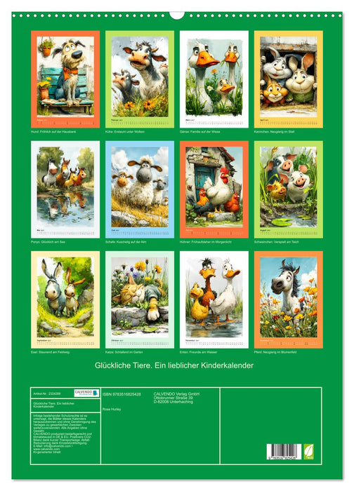 Glückliche Tiere. Ein lieblicher Kinderkalender (CALVENDO Wandkalender 2027)