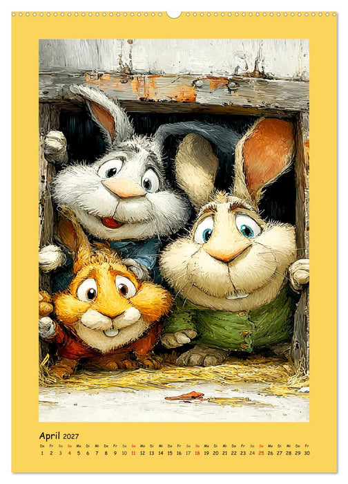 Glückliche Tiere. Ein lieblicher Kinderkalender (CALVENDO Wandkalender 2027)