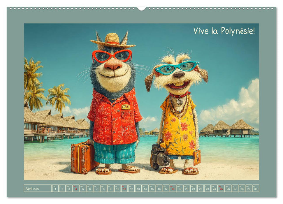 Weltenbummler. Hund und Katz auf Reisen (CALVENDO Wandkalender 2027)