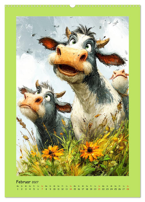 Glückliche Tiere. Ein lieblicher Kinderkalender (CALVENDO Premium Wandkalender 2027)