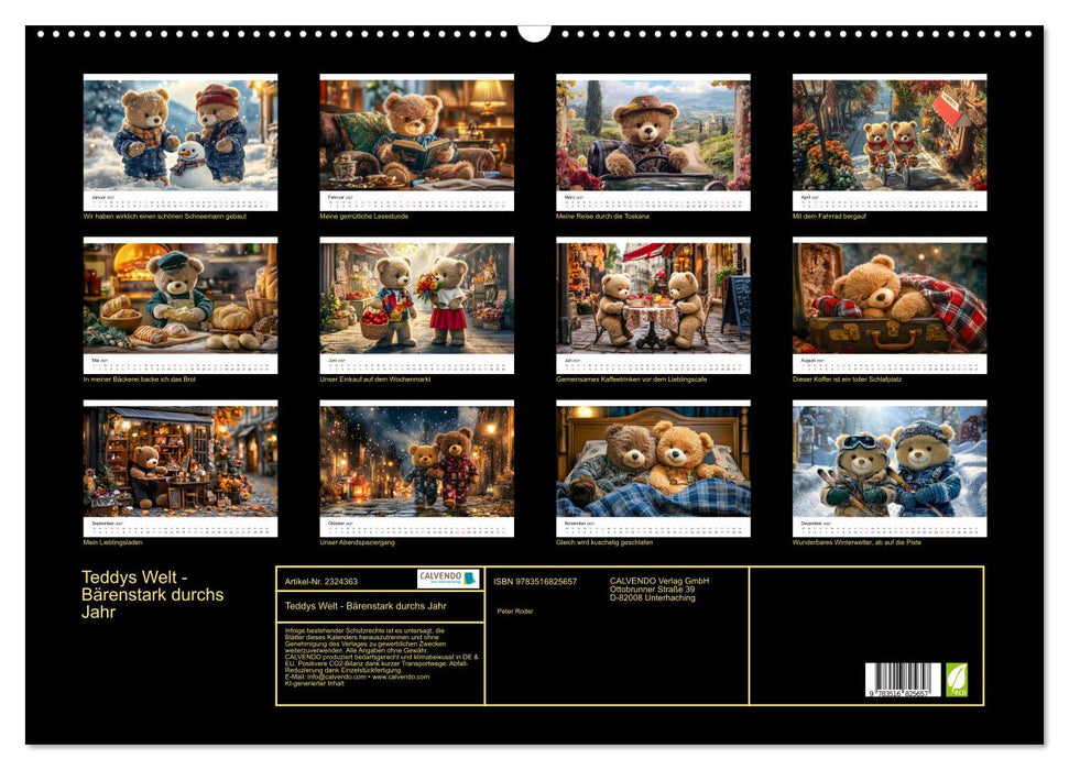 Teddys Welt - Bärenstark durchs Jahr (CALVENDO Wandkalender 2027)