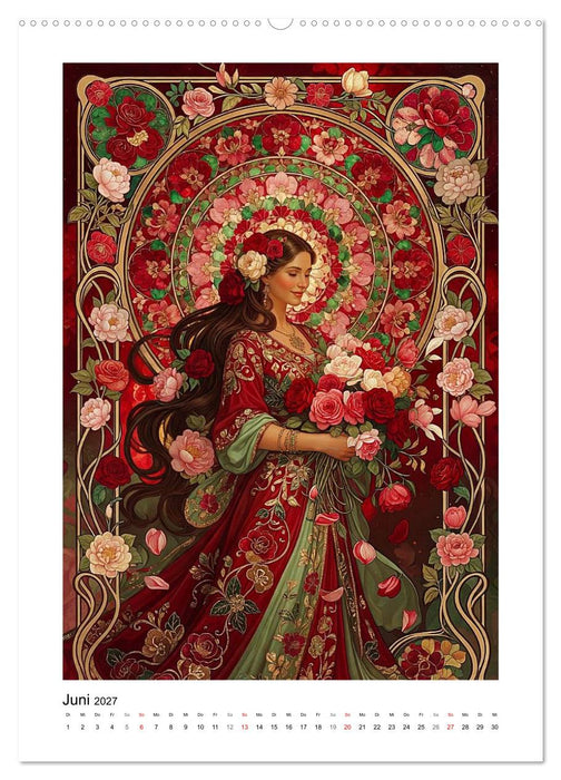 Jahresreigen - Göttinnen im Jugendstil (CALVENDO Premium Wandkalender 2027)
