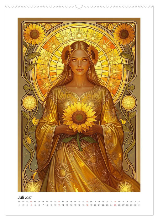Jahresreigen - Göttinnen im Jugendstil (CALVENDO Premium Wandkalender 2027)