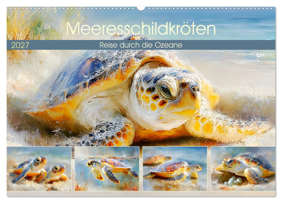 Meeresschildkröten. Reise durch die Ozeane (CALVENDO Wandkalender 2027)