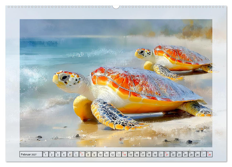 Meeresschildkröten. Reise durch die Ozeane (CALVENDO Wandkalender 2027)