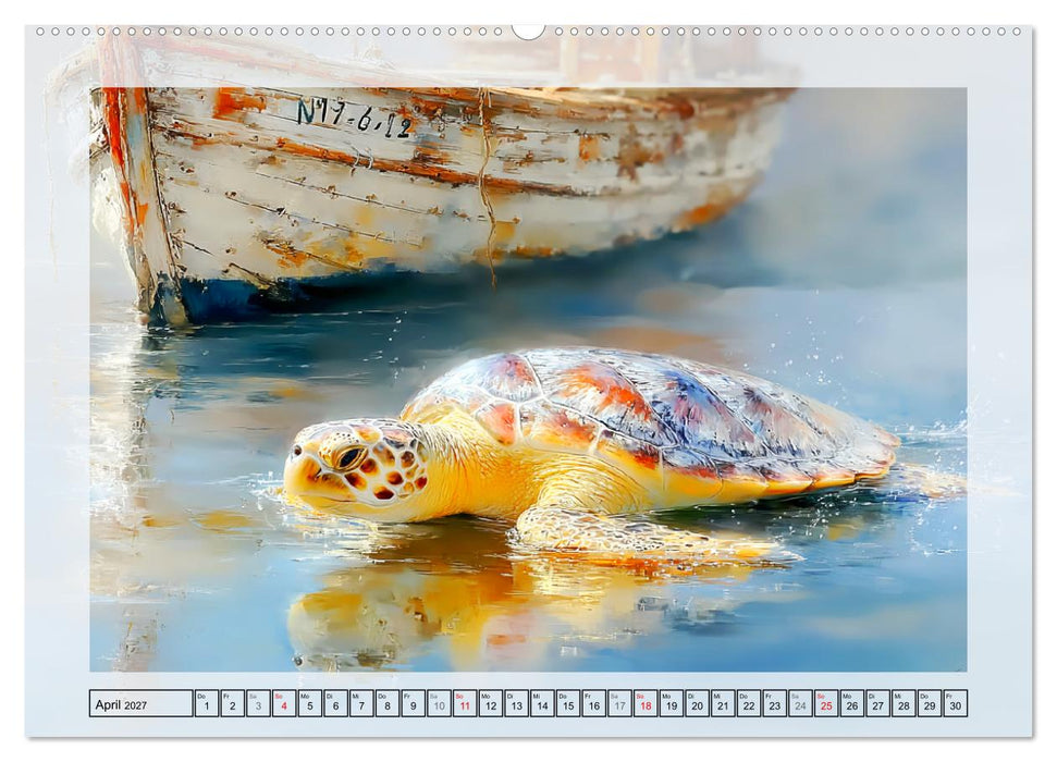 Meeresschildkröten. Reise durch die Ozeane (CALVENDO Wandkalender 2027)