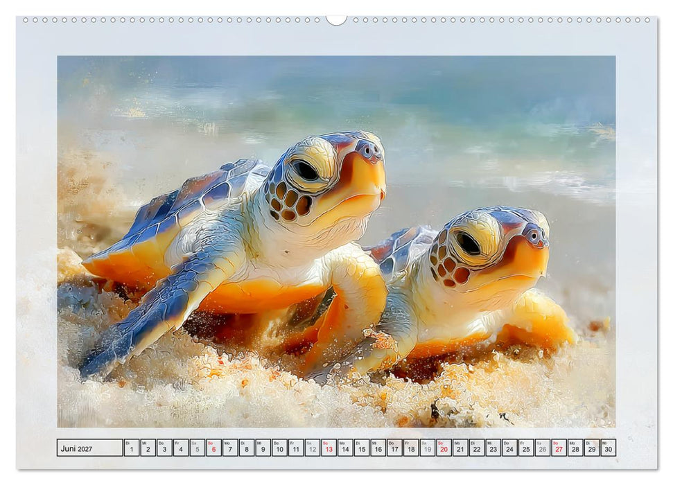 Meeresschildkröten. Reise durch die Ozeane (CALVENDO Wandkalender 2027)