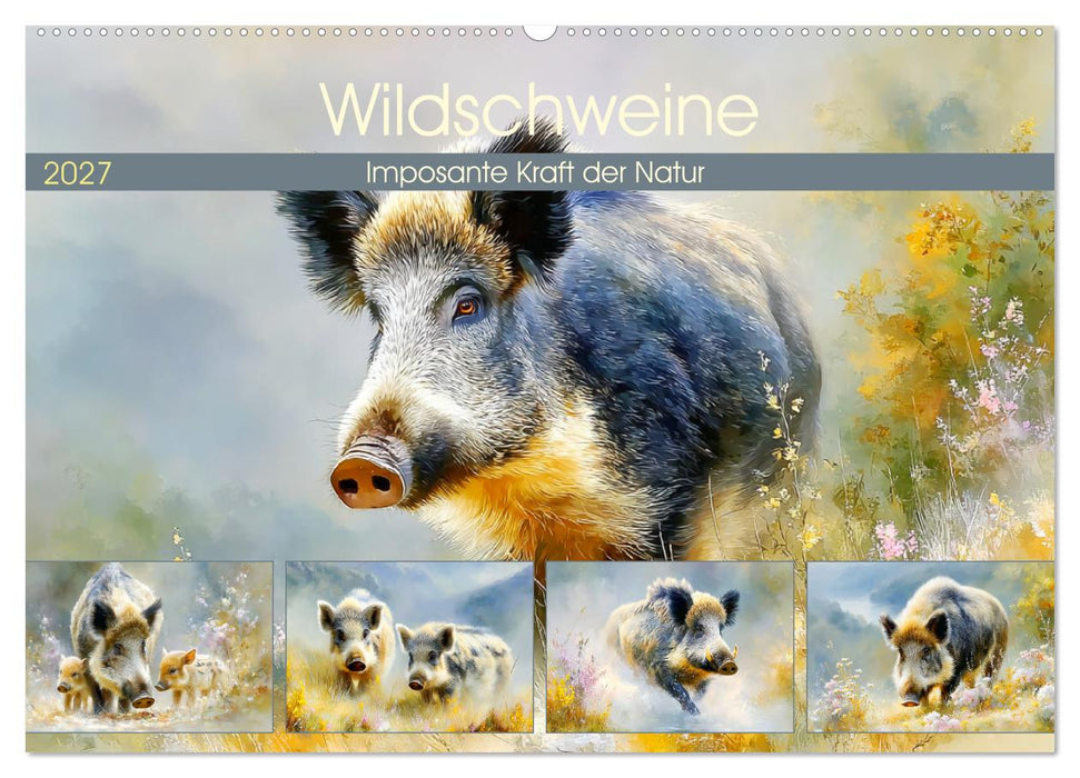 Wildschweine. Imposante Kraft der Natur (CALVENDO Wandkalender 2027)