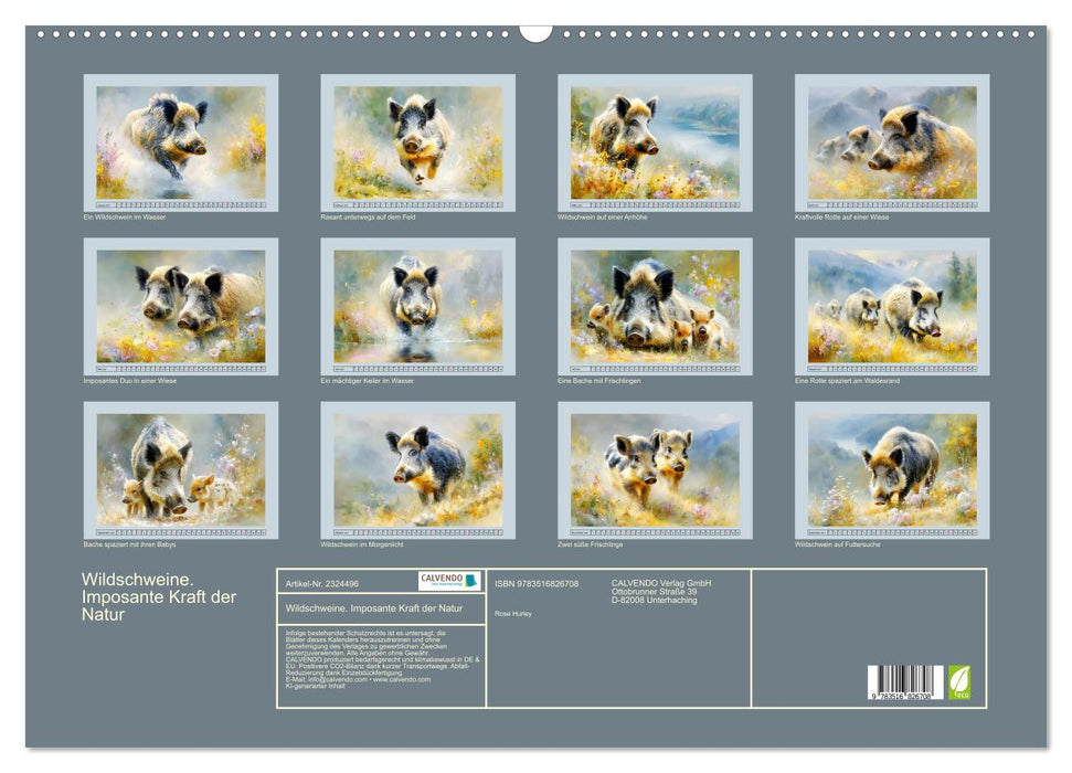 Wildschweine. Imposante Kraft der Natur (CALVENDO Wandkalender 2027)