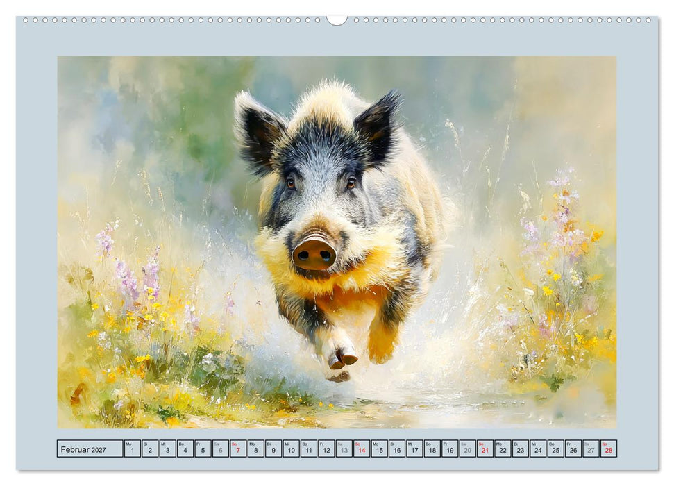Wildschweine. Imposante Kraft der Natur (CALVENDO Wandkalender 2027)