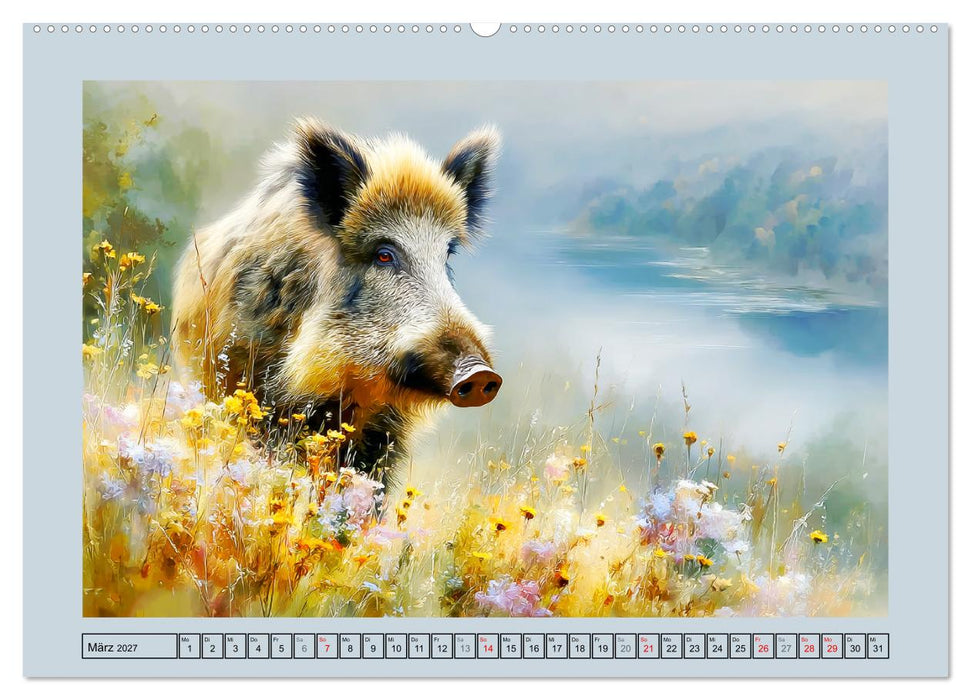 Wildschweine. Imposante Kraft der Natur (CALVENDO Wandkalender 2027)